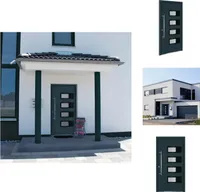 vidaXL Drzwi wejściowe antracyt 110x210 cm Aluminium i PVC - Drzwi wejściowe