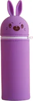 INF Niedliches Federmäppchen aus Silikon mit Kaninchenmotiv Violett