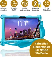 AngelTech Kindertablet XL PRO II - Android 13 - 4+3 GB RAM - 64+128 GB - Octa-Core-Prozessor - Schnelles 10" Kindertablet -Elterliche Kontrolle - Blau