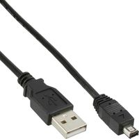 InLine® USB 2.0 Mini-Kabel, Stecker A an Mini USB Stecker, schwarz, 2m