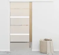 vidaXL Drzwi przesuwne ESG szkło i aluminium 76x212 cm srebrne