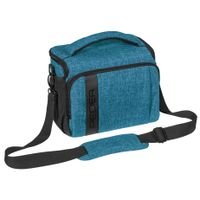 PEDEA DSLR-Kameratasche "Fashion" Fototasche für Spiegelreflexkameras mit wasserdichtem Regenschutz, Tragegurt und Zubehörfächern, Gr. XL hellblau
