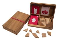 Varianten des Tangram Spieles für 2 Personen, Holz, Legespiel, Holzspiel, Denkspiel, Knobelspiel, Geduldspiel aus Holz, Modell:Herz