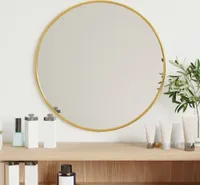 vidaXL Lustro ścienne złote Ø 40 cm okrągłe