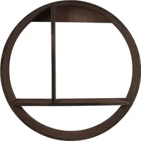 Wandregal Ø 37 cm Holz Dunkelbraun