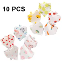 Baby Dreieckstuch  Lätzchen Halstücher Saugfähig Weich Baumwolle mit Druckknöpfen für Jungen und Mädchen 10 Stück Set(Style 3)