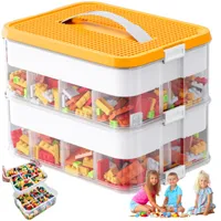 LEGO Aufbewahrungsbox Spielzeugorganizer 2-stöckig mit Fächern