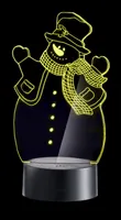 LED Deko Acryl Leuchte mit Touch-Sensor im Weihnachtsmotiv, 7 Farben, Farbwechsel, Timer, Weihnachtsdeko mit Beleuchtung (Schneemann)