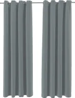 Brielle Verdunkelungsvorhänge Blickdicht Vorhänge Gardinen mit Metallösen 100% Polyester 2er Set 140 x 175 cm Grau