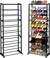 Schuhstuhl 30 Par Metallschuhstuhl Schwarz 140Cm