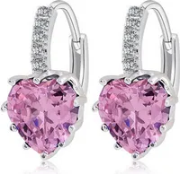 Náušnice Silver Heart - Ružová KP1560