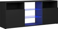 Szafka pod telewizor z oświetleniem LED czarna 120x30x50 cm