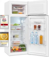 Exquisit Kühl-Gefrierkombination, Kühlschrank mit Gefrierfach, 206 Liter, 4-Sterne-Gefrierfach, 55 cm Breit, Freistehend, KGC5270-45-040E weiss