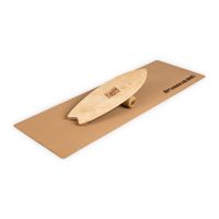 Indoorboard Wave Balance Board + Matte + Rolle Holz / Kork