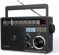 Retekess TR618 Tragbare Radio Batteriebetrieben, Weltempfänger AM FM SW, USB SD TF, Küche, Kofferradio Geschenk für Ältere Menschen (Schwarz)