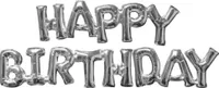 Folienballon Super Shape "Happy Birthday" | Silber