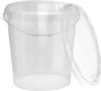Eimer mit Deckel 30 L | Vorratseimer | Lebensmittelecht Transparent | Hobbock | 20 Stück
