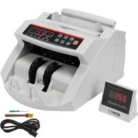 VEVOR FJ0288 Geldzählmaschine Weiß mit Echtheitprüfung Banknotenzähler 1000 Stück/min mit UV- und MG-Systeme Geldscheinzähler mit LED Bildschirm