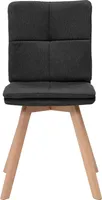 Miliboo - 2er-Set Stühle skandinavisch grauer Stoff mit hellen Holzbeinen THEA