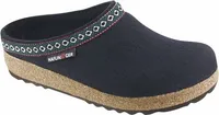 Haflinger Grizzly Franzl Damen, Herren Wollfilz Hausschuhe Clogs blau, Kork-Latex-Fußbett