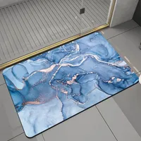 Badematte rutschfest saugfähig Badvorleger Badezimmerteppich Blau-012 80x140