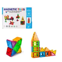 Magnetická stavebnica pre deti sada 60ks - Magnetic Tiles