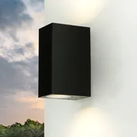 AALBORG Design Wandstrahler Außen Up Down Leuchte Schwarz eckig IP44 Außenwandleuchte Balkon Garten