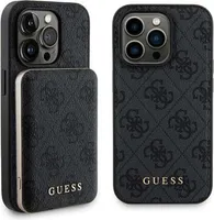 Sada Pouzdra Guess 4G Metal Logo Pro Iphone 14 Pro + 5000Mah Powerbanka Magsafe - Černá