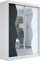Schwebetürenschrank, 2-türig Schrank mit Spiegel! Moderne Garderobe für Kleidung. Verschiedene Farben (Weiß, Schwarz, Somona) Kleiderschrank RIMA 160  cm