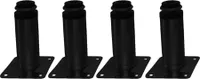 HOOZ 4er Set Möbelfuß schwarz 8cm - höhenverstellbar