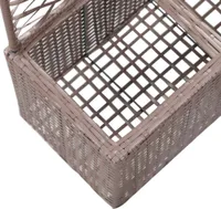 vidaXL Hochbeet mit Rankgitter 2 Töpfe 58×30×107cm Poly Rattan Braun