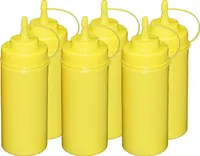 6 Stück gelbe Quetschflaschen 0,49 Liter Dosierflasche Spenderflasche Dressingflasche