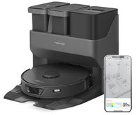 Roborock S7 Max Ultra Staubsauger Roboter 5500Pa mit Empty Wash Fill Dock Saugroboter mit Wischfunktion Heißlufttrocknung APP Schwarz