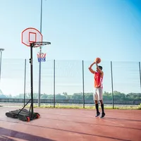 GOPLUS Basketballständer  179 bis 208 cm höhenverstellbar Basketballkorb Basketballanlage auf Rädern für Kinder und Jugendliche