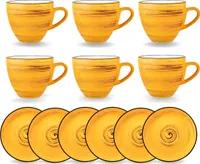 Wilmax Kaffeetassen & Untertassen Set mit 6er Set WL-669435/AB6