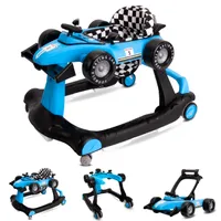 Sun Baby Walker 3v1 chodítko s výškovo nastaviteľným motívom autíčka, pretekárske autíčko, interaktívne a skladacie s bezpečnostnou zarážkou, tlačidla