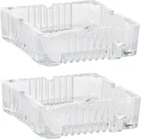 2x Glas Aschenbecher eckig 10 x 10 cm Tisch Ascher Glasaschenbecher Tischaschenbecher