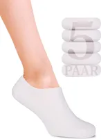 Fiera Besa Sneaker Socken Damen & Herren, Bambus Füßlinge, 5 Paar, Weiß, 39-42