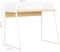 vidaXL Schreibtisch Weiß und Eiche 90x60x88 cm