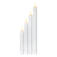 Sviečky z pravého vosku LED, sada 4 ks, každá po 1 ww