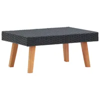vidaXL 3-tlg. Garten-Lounge-Set mit Auflagen Poly Rattan Schwarz