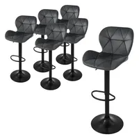 ML-Design 6er Set Barhocker Tresenhocker 360° drehbar, Gepolsterter Barstuhl mit Rückenlehne und Fußstütze, 59-79 cm