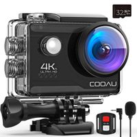 4K Action cam 20MP WiFi Sports Kamera Ultra HD Unterwasserkamera 40m 170 ° Weitwinkel 2.4G Fernbedienung Zeitraffer mit 2 Stk Akkus & 32 GB SD Karte