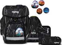 Ergobag Schulranzen-Set CUBO Super ReflektBär 5-tlg., höhenverstellbar