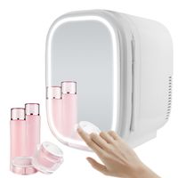 Zehnhase Mini Kühlschrank Tragbarer 8L Kosmetik Kühlschrank mit 3 Stufen LED Make Up Spiegel, 2 in 1 Auto Kühlschrank mit Kühl/Heizfunktion für Reisen, Auto, Büro und Schlafzimmer