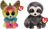 Ty - Stofftiere - Beanie Boo's - Yips Chihuahua & Dangler Sloth