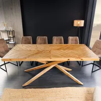 riess-ambiente Massivholz Esstisch WOOD SCULPTURE 200cm natur Pinienholz recycelt Sterngestell Esszimmertisch Tisch Konferenztisch