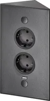 THEBO 2-fach Energie-Ecksäule ST 3007/200/2 in Schwarz mit USB Port / Ecksteckdosen / Steckdosenleiste / Steckdosen