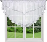 Fertig-Gardine aus Voile mit Satinband Wohnzimmer Küche-Gardine LB-271, 85x300 cm