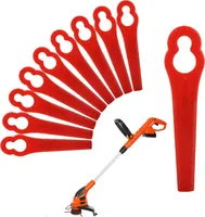 100 Stücke Ersatzmesser Set, Rasentrimmer Messer Kunststoff Ersatzklingen, Rasentrimmer Zubehör für Kunststoffmesser Akku-Rasentrimmer…